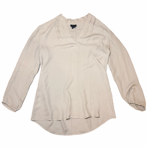 Theory Cream V-Neck Blouse Women’s Small Long Sleeve Workwear Business Casual